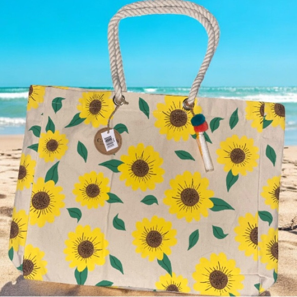 🏖️NWT.Sunflower Canvas Tote Bag🏖️